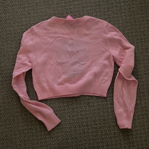 Sugar Thrillz Pink Cropped Panda Sweater - Picture 4 of 4